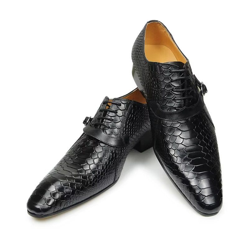 Pánské Společenské Boty Opulentní Kožené Brogue Nuptial Oxford - Černá