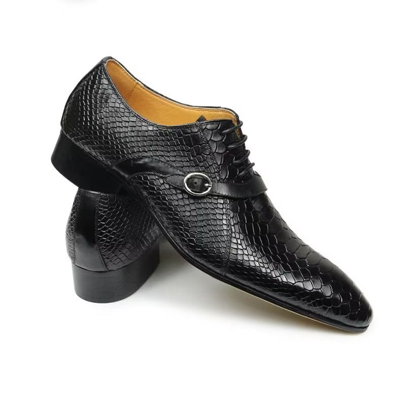 Pánské Společenské Boty Opulentní Kožené Brogue Nuptial Oxford - Černá