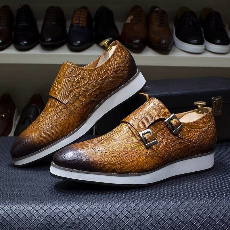 Pánské Společenské Boty Opulentní Svatební Brogue Oxford - Hnědá