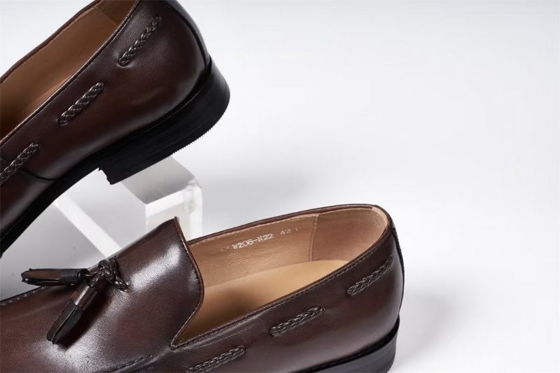 Pánské Společenské Boty Sofistikované Allure Leather Slip-ons - Hnědá