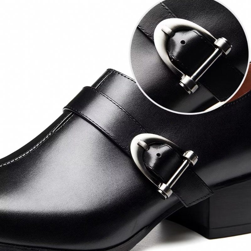 Pánské Společenské Boty Vynikající Kožené Monkstrap - Černá