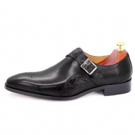 Pánské Společenské Boty Vynikající S Vyraženým Vzorem Croc Monkstraps