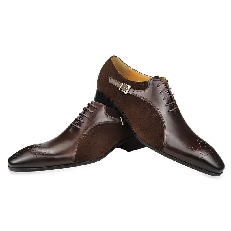 Pánské Společenské Boty Wedding Brogue Z Pravé Kůže Modish - Káva