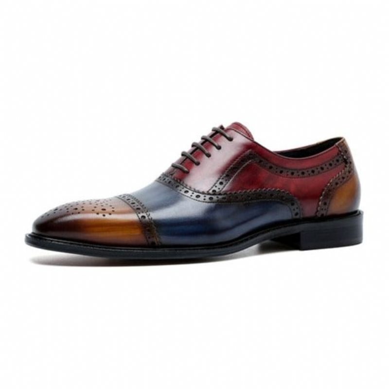 Pánské Společenské Boty Wingtip Leather Lace-up Oxfords