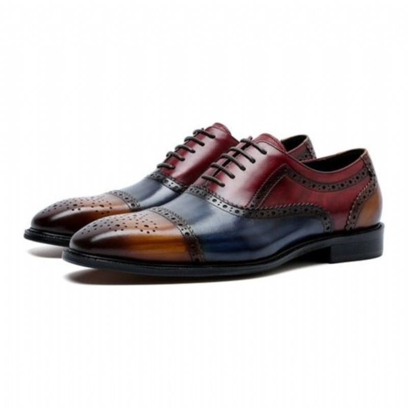 Pánské Společenské Boty Wingtip Leather Lace-up Oxfords - Exotická