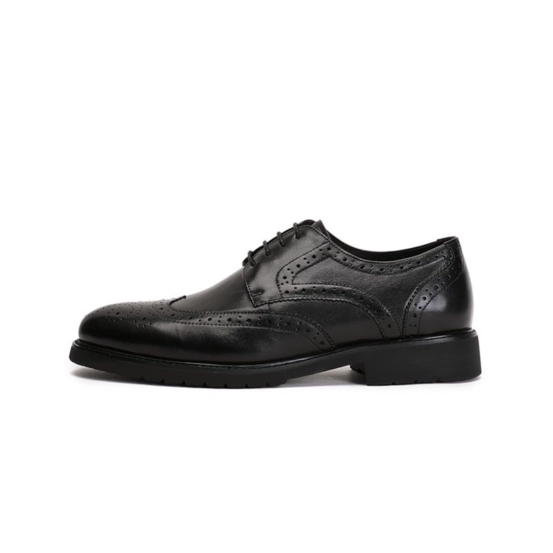 Pánské Společenské Boty Wingtip Luxury Klasický Pointed Toe Oxford Brogues - Černá