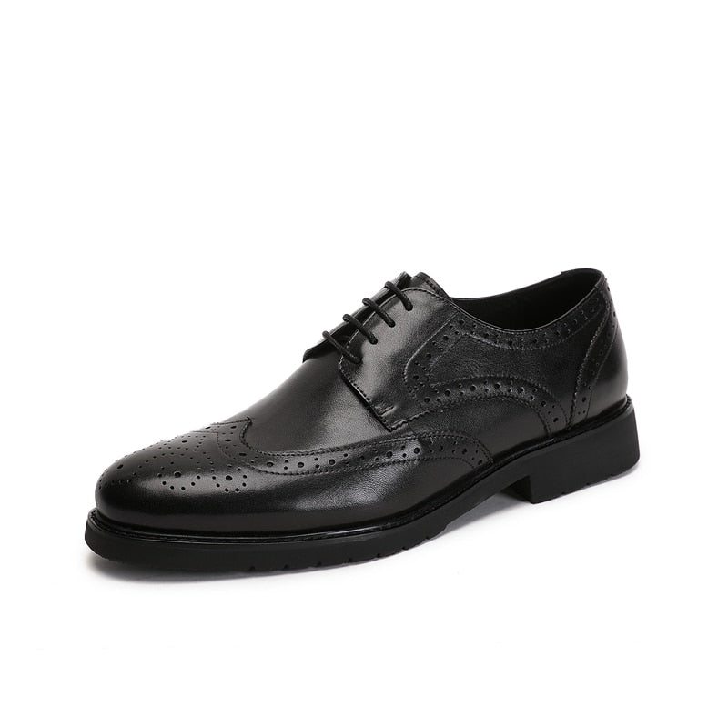 Pánské Společenské Boty Wingtip Luxury Klasický Pointed Toe Oxford Brogues - Černá