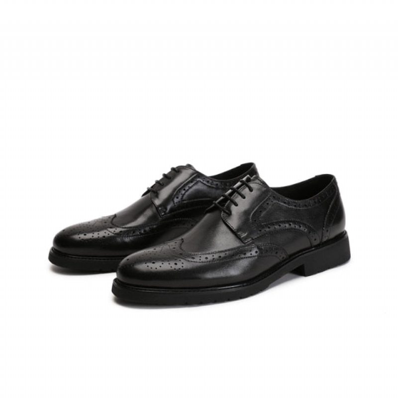 Pánské Společenské Boty Wingtip Luxury Klasický Pointed Toe Oxford Brogues - Černá