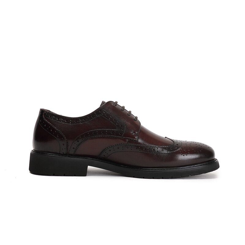 Pánské Společenské Boty Wingtip Luxury Klasický Pointed Toe Oxford Brogues - Káva