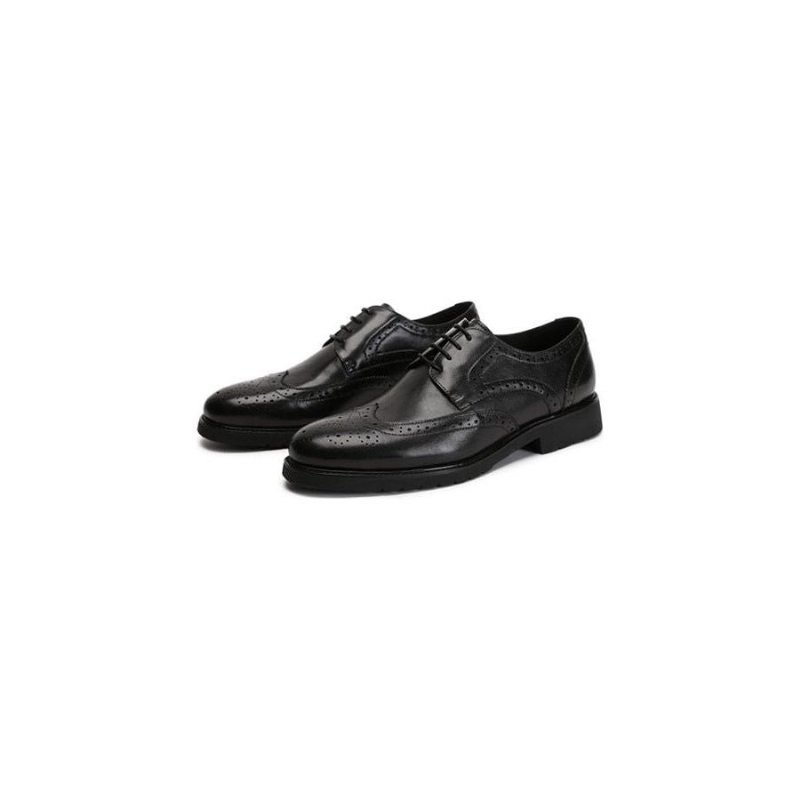 Pánské Společenské Boty Wingtip Luxury Klasický Pointed Toe Oxford Brogues - Černá