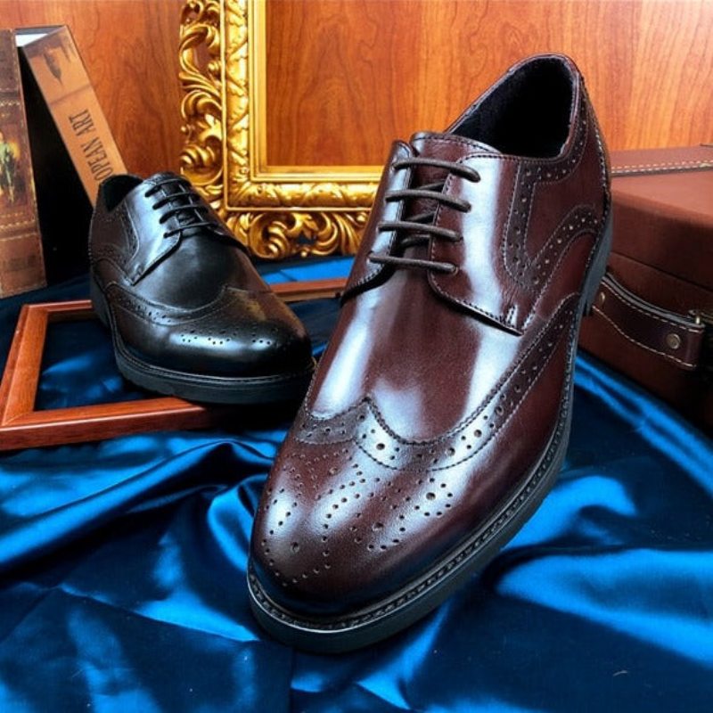 Pánské Společenské Boty Wingtip Luxury Klasický Pointed Toe Oxford Brogues - Černá