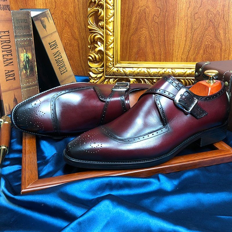 Pánské Společenské Boty Wingtip Oxford Šaty Exquisite Elegance - Červená