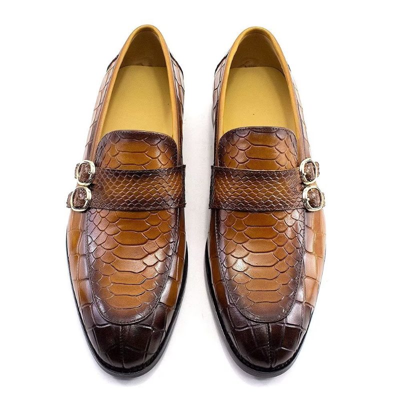 Pánské Společenské Boty Z Pravé Kůže Elegantní Crocformal Classic Brogues - Hnědý