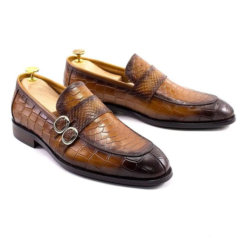 Pánské Společenské Boty Z Pravé Kůže Elegantní Crocformal Classic Brogues - Hnědý