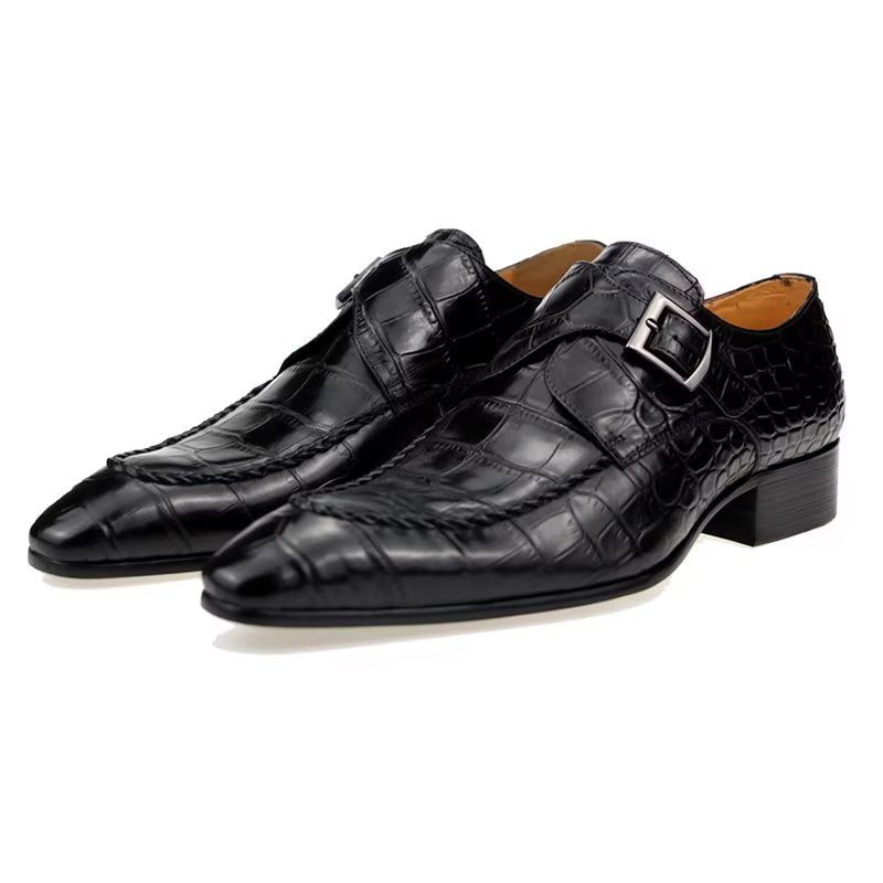 Pánské Společenské Boty Z Pravé Kůže Luxusní Elegantní Svatební Brogue Oxford - Černá