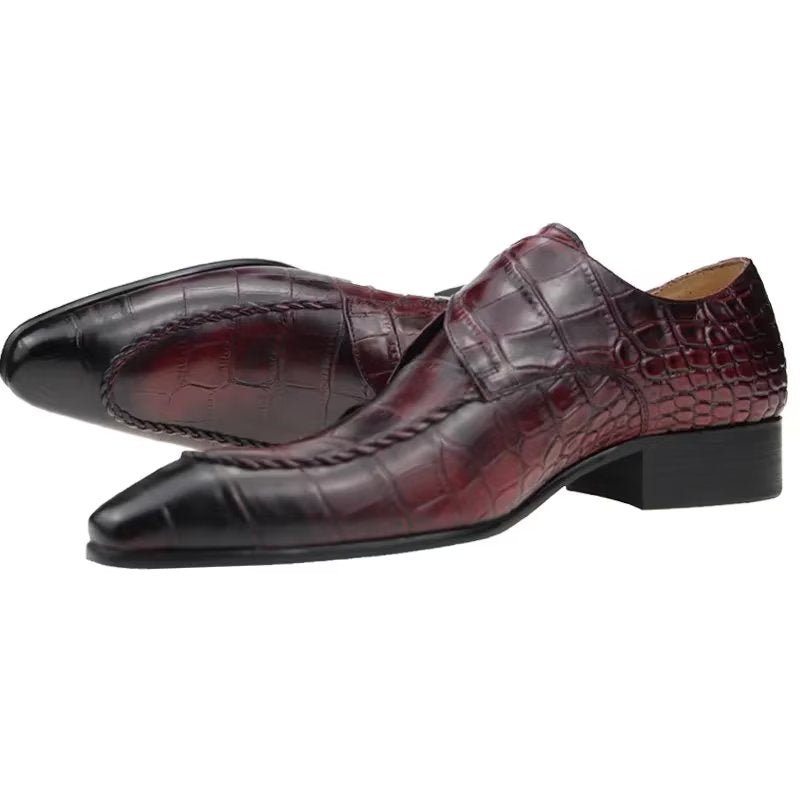 Pánské Společenské Boty Z Pravé Kůže Luxusní Elegantní Svatební Brogue Oxford - Červená