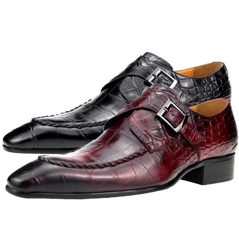 Pánské Společenské Boty Z Pravé Kůže Luxusní Elegantní Svatební Brogue Oxford - Červená