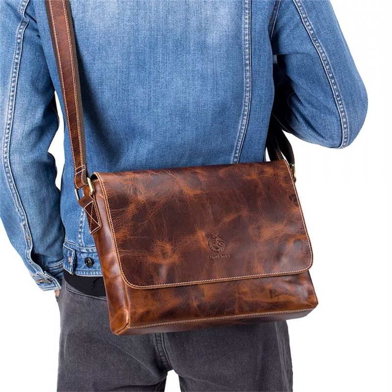 Pánské Tašky Přes Rameno Aristocrat Urban Leather Portfolio - Hnědá