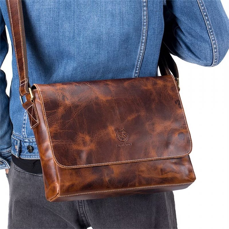 Pánské Tašky Přes Rameno Aristocrat Urban Leather Portfolio - Hnědá