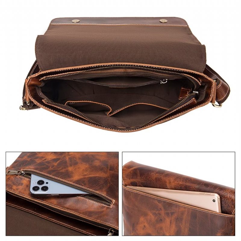 Pánské Tašky Přes Rameno Aristocrat Urban Leather Portfolio - Hnědá