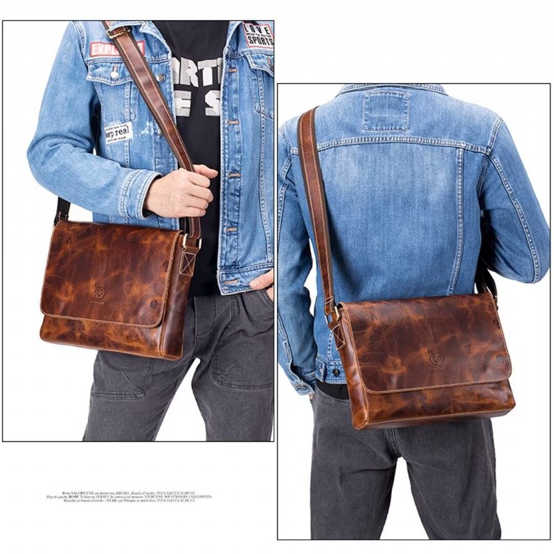 Pánské Tašky Přes Rameno Aristocrat Urban Leather Portfolio - Hnědá