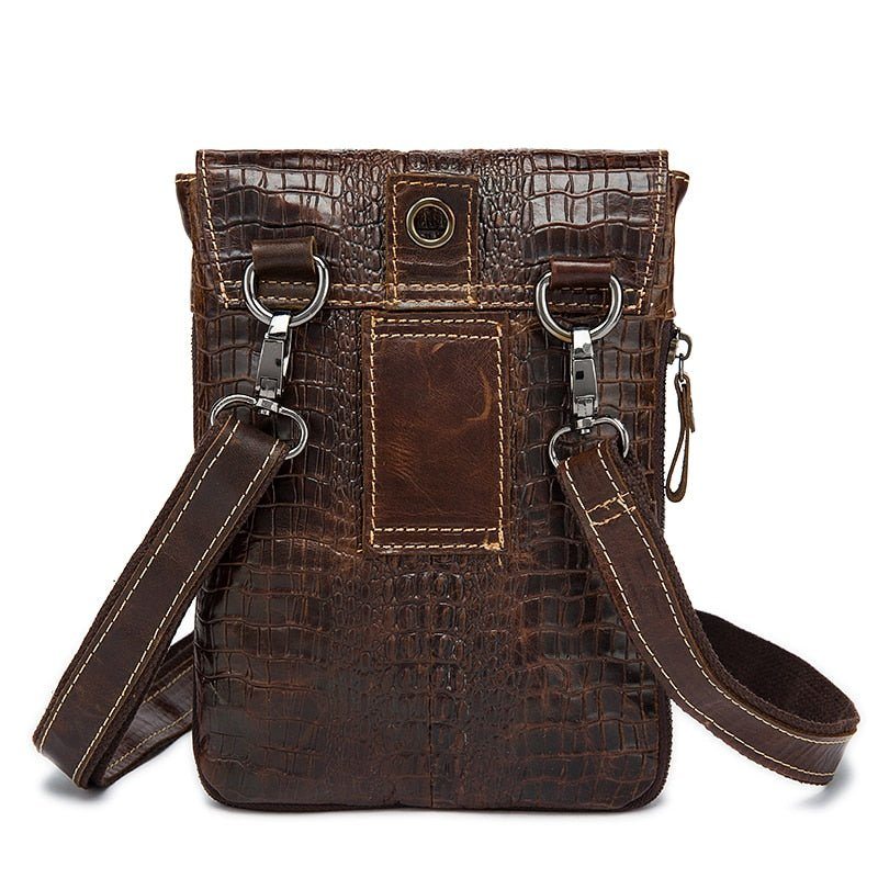 Pánské Tašky Přes Rameno Leather Box Messenger Taška - Káva