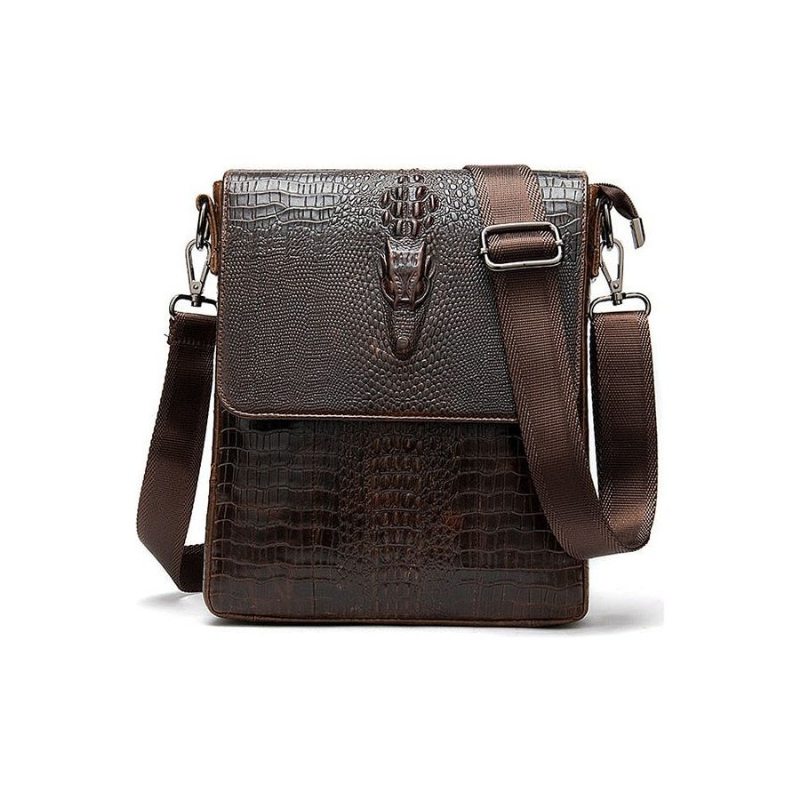 Pánské Tašky Přes Rameno Luxusní Taška Z Krokodýlí Kůže Vintage Cross-body - Káva