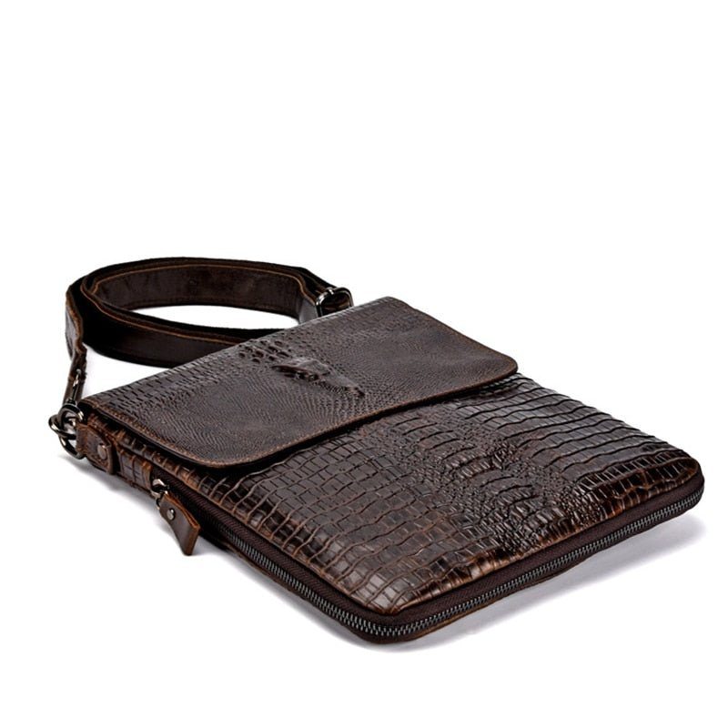 Pánské Tašky Přes Rameno Oil Wax Leather Messenger Taška - Káva