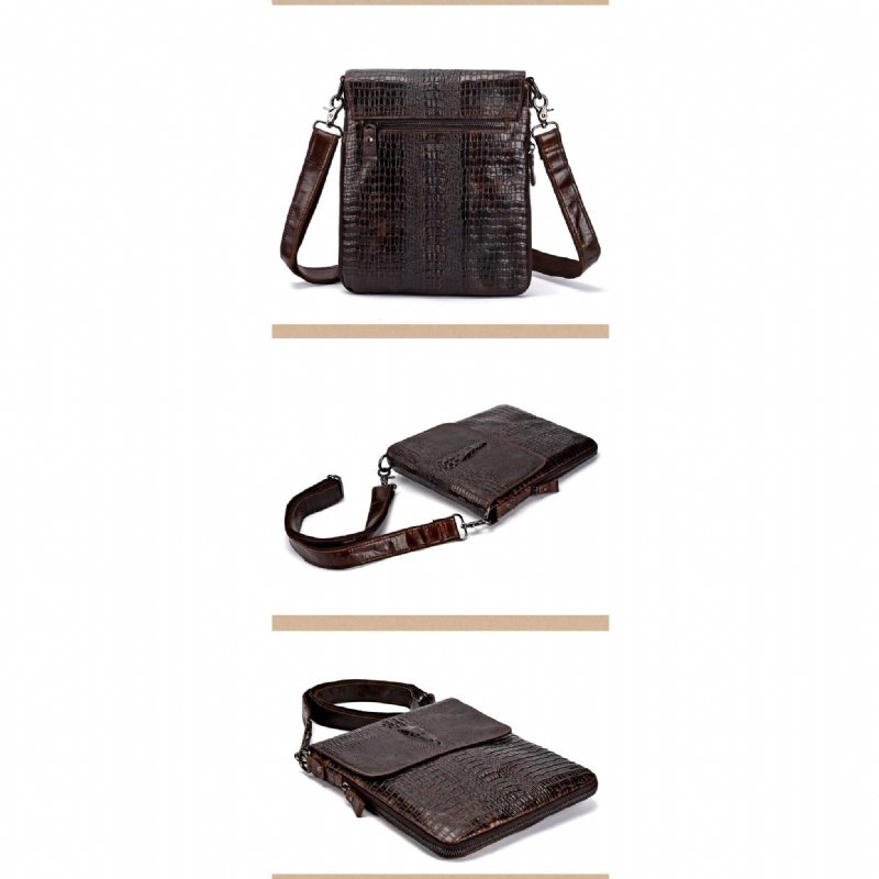 Pánské Tašky Přes Rameno Oil Wax Leather Messenger Taška - Káva