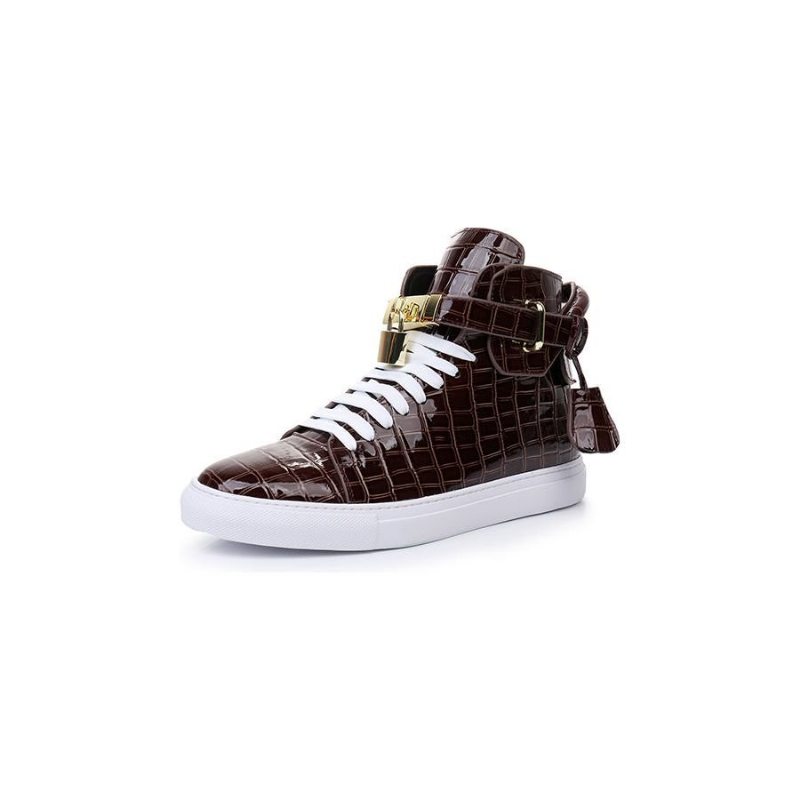 Pánské Tenisky Embossed High Top Designer Flat Sneakers