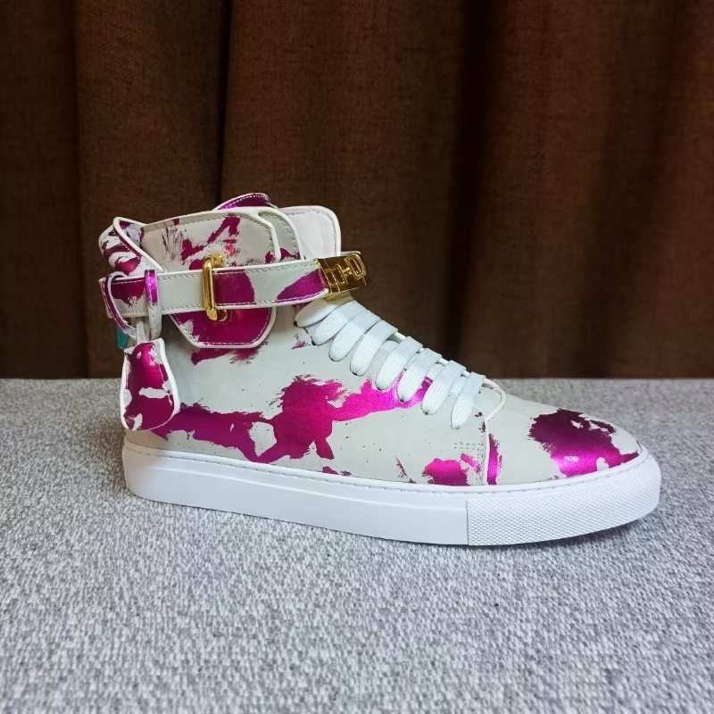 Pánské Tenisky Graffiti Artisan Cow Leather High Top Sneaks - Fialová