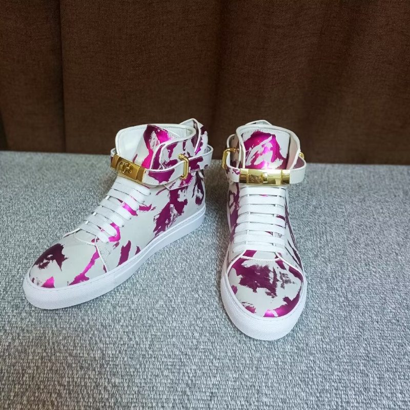 Pánské Tenisky Graffiti Artisan Cow Leather High Top Sneaks - Fialová