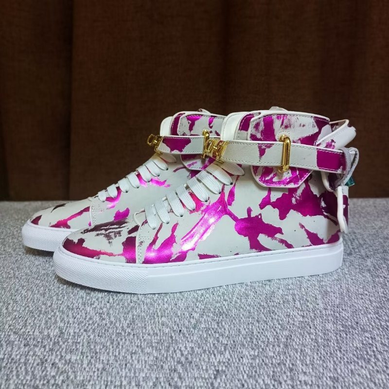 Pánské Tenisky Graffiti Artisan Cow Leather High Top Sneaks - Fialová