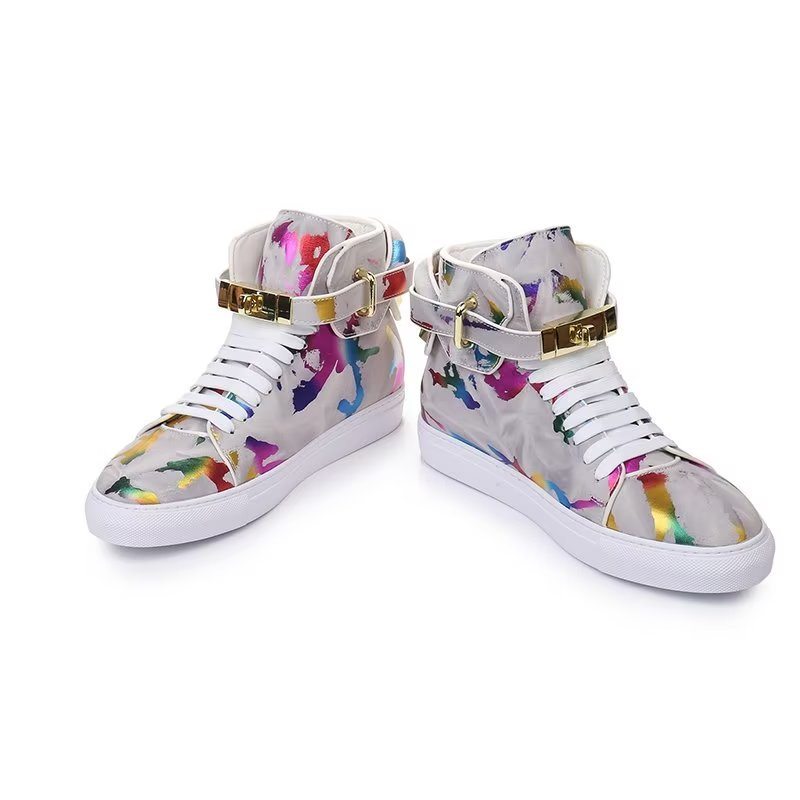 Pánské Tenisky Graffiti Elite Cow Leather High Top Kicks - Vícebarevná