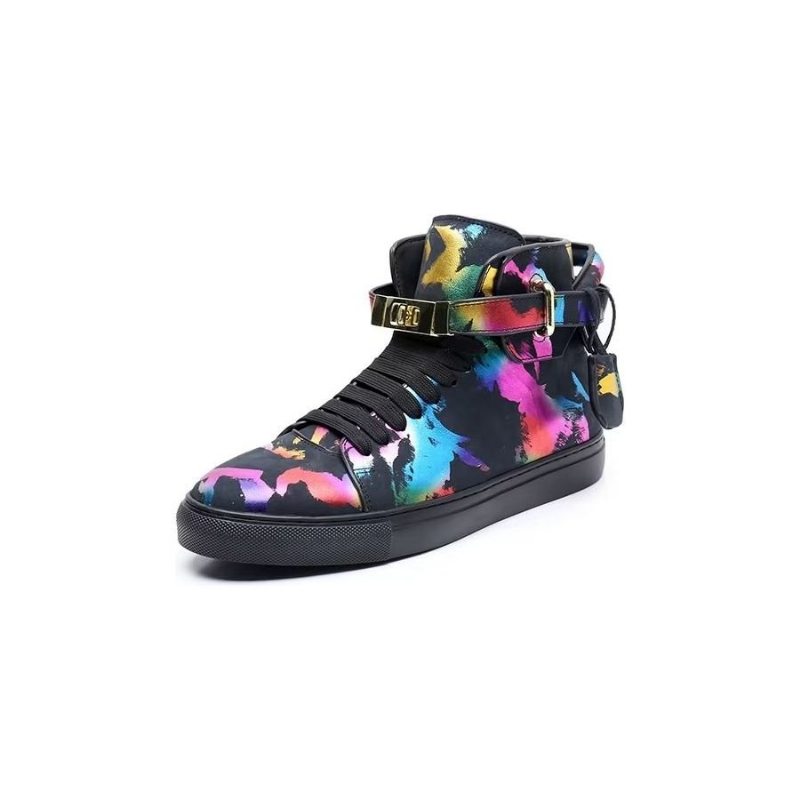 Pánské Tenisky Graffiti Vogue Cowhide High Top Sneakers - Vícebarevná