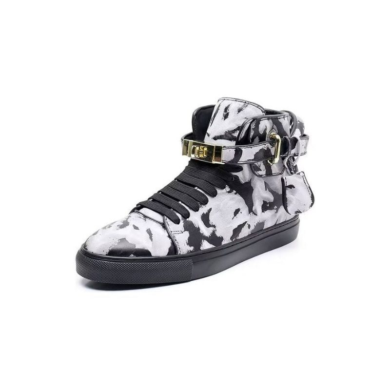 Pánské Tenisky Graffiti Vogue Cowhide High Top Sneakers - Vícebarevná