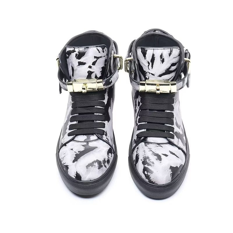 Pánské Tenisky Graffiti Vogue Cowhide High Top Sneakers - Vícebarevná