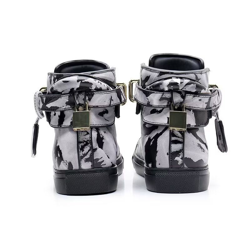 Pánské Tenisky Graffiti Vogue Cowhide High Top Sneakers - Vícebarevná