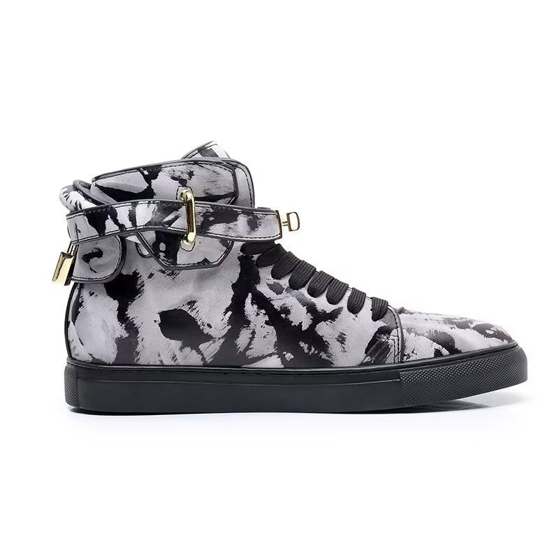 Pánské Tenisky Graffiti Vogue Cowhide High Top Sneakers - Vícebarevná