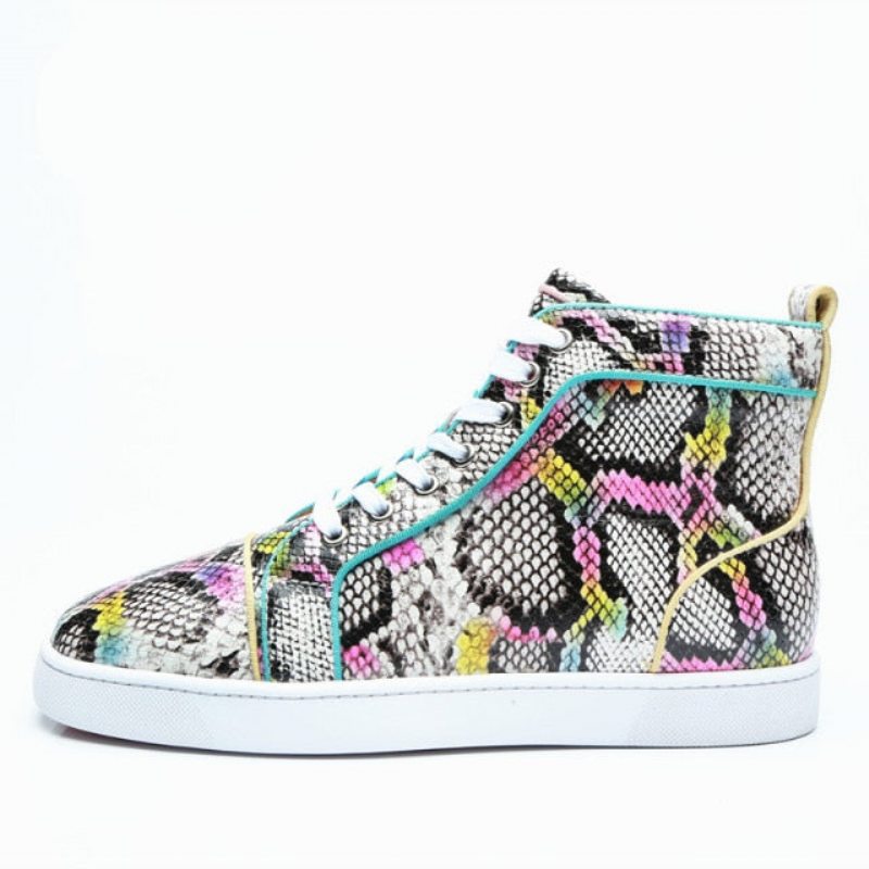 Pánské Tenisky Snakeskin Šik Multicolor High Top Voděodolné Boty - Exotický